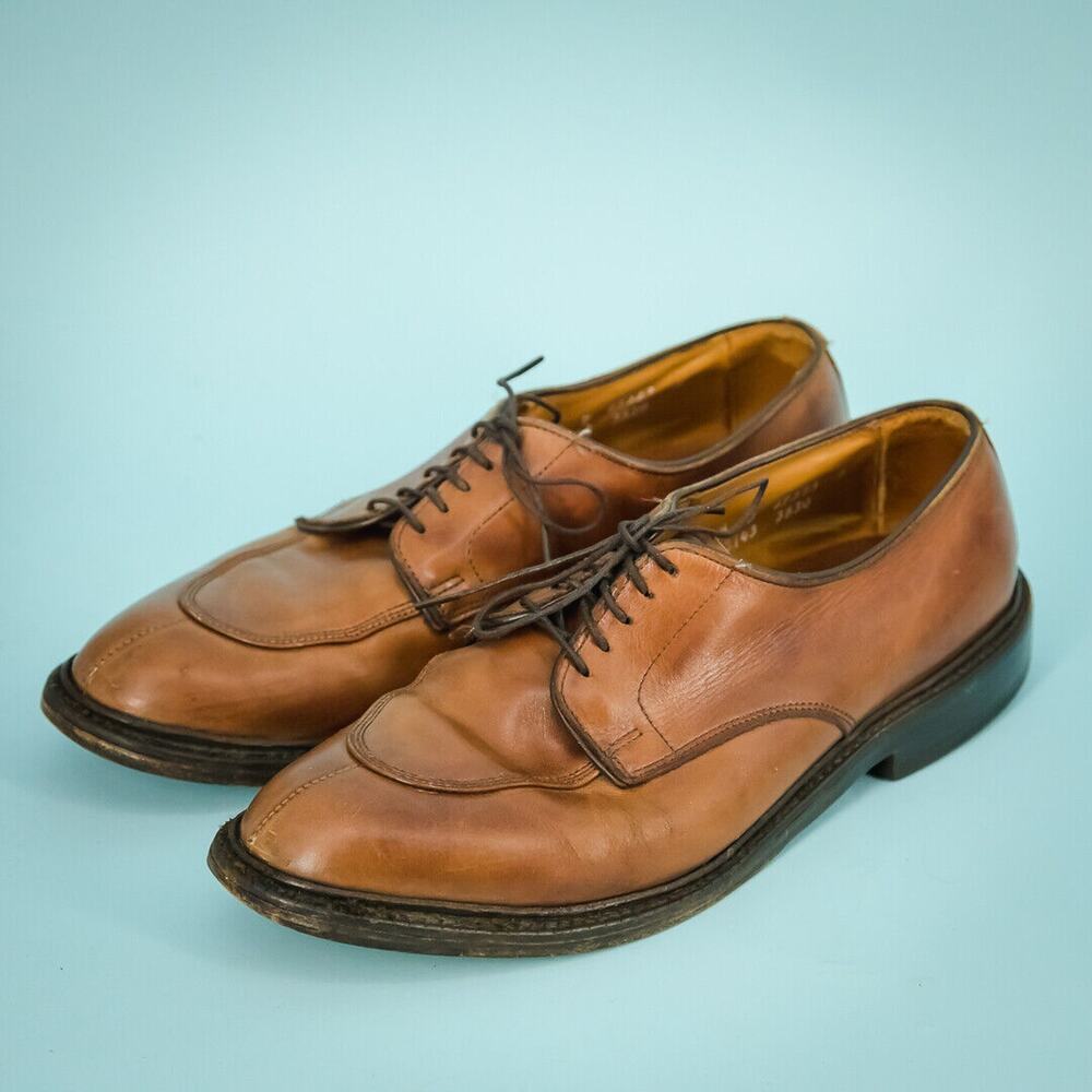 Allen Edmonds Size 9.5 D Wide Brown Leather Walton Lace Derby Dress Shoes